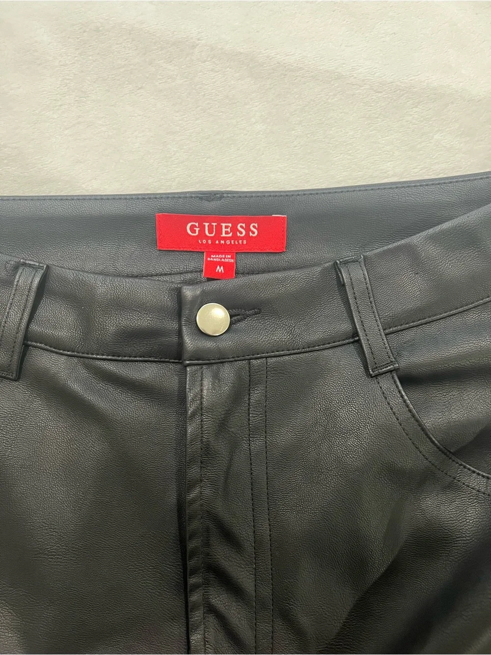 Guess Black Faux Leather Mini Skirt